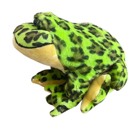Ganz Webkinz 10” Plush Frog BullFrog Green Black Spots Stuffed Animal NO CODE - Picture 1 of 12